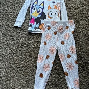Bluey Halloween Pajama Set - White and Orange
